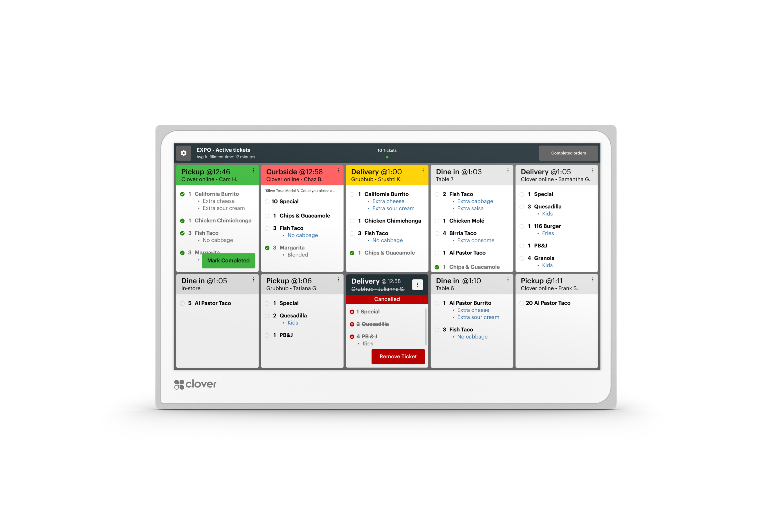 Clover KDS point of sale equipment